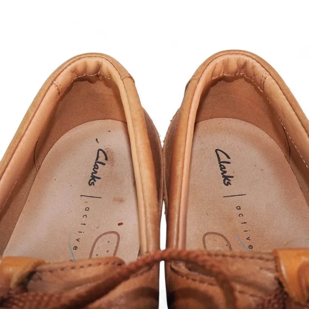 Clarks Oakland Sun Slip-on Moccasin Leather Loafers 261395547 Brown Men's 9.5M‎